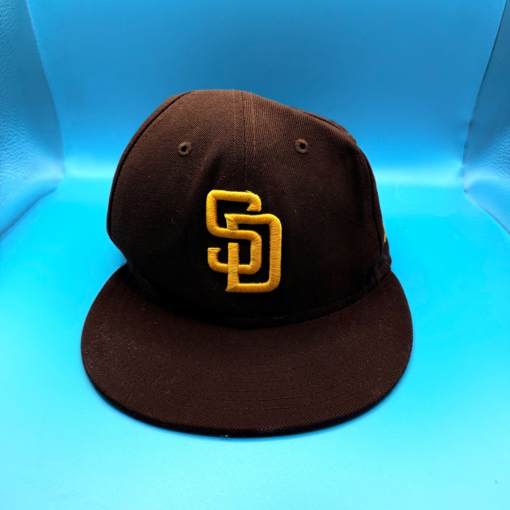 New Era 59FIFTY San Diego Padres MLB Official On-Field Fitted Hat Brown 7 3/8